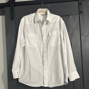 Elegant White Men's Button Down Shirt